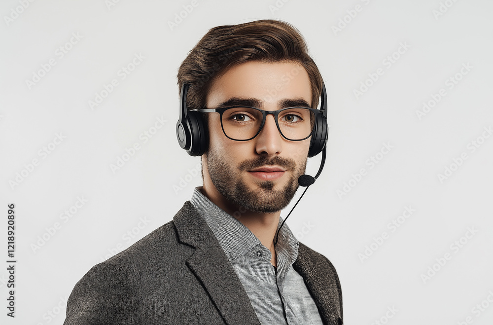 Portrait of a smiling mature man working in a call center Portrait of a smiling mature man working in a call center