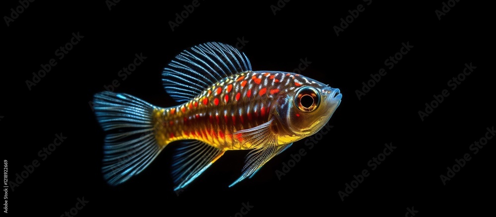 Fototapeta premium Apistogramma Fish in Darkness