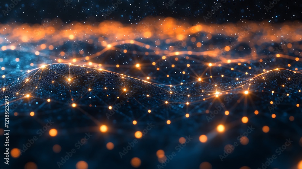 Obraz premium A close up of neural networks with glowing connection