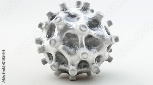 Coronavirus 2019-nCov novel coronavirus concept resposible for coronaviruses influenza as dangerous flu strain cases as a pandemic. Microscope virus close up. 3d rendering.3D disease. panorama. photo