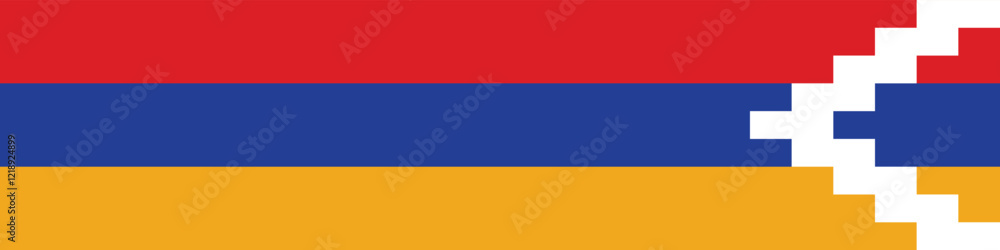 Artsakh flag long banner digital vector illustration Artsakh flag long banner digital vector illustration
