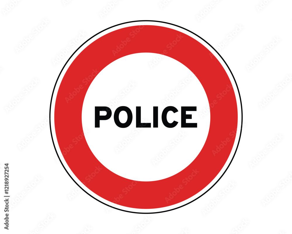 Traffic Sign Indicating Mandatory Stop for Police Checks on Public Roads, High-Quality Vectorial Stock Image Traffic Sign Indicating Mandatory Stop for Police Checks on Public Roads, High-Quality Vectorial Stock Image