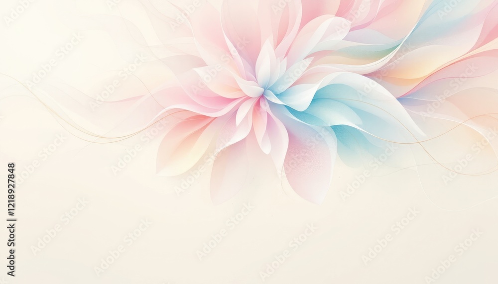 Pastel abstract floral design with soft petal layers Pastel abstract floral design with soft petal layers