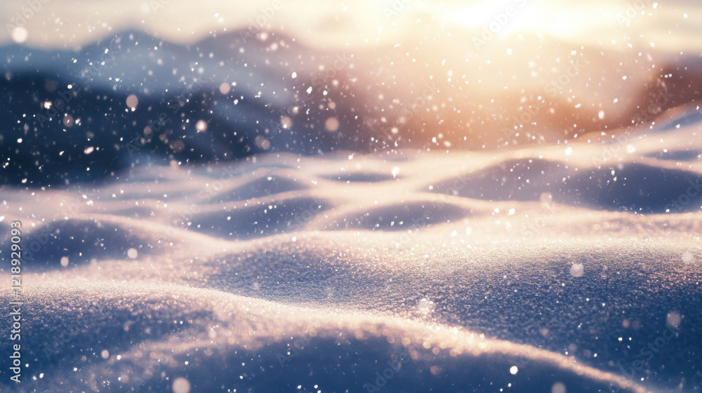 Texture of freshly fallen snow on a mountain slope, capturing the sparkles and patterns formed by the wind Texture of freshly fallen snow on a mountain slope, capturing the sparkles and patterns formed by the wind