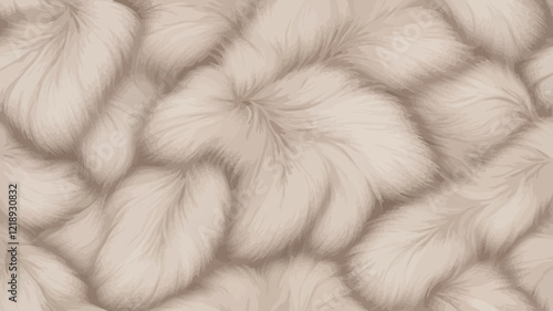 Processed collage of fluffy animal fur surface texture. Background for banner, backdrop or texture for 3D mapping