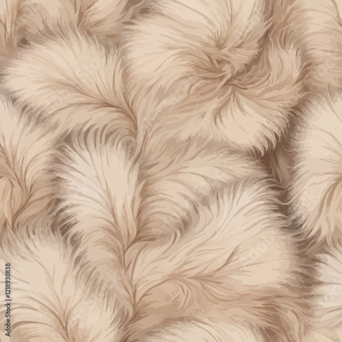 Processed collage of fluffy animal fur surface texture. Background for banner, backdrop or texture for 3D mapping