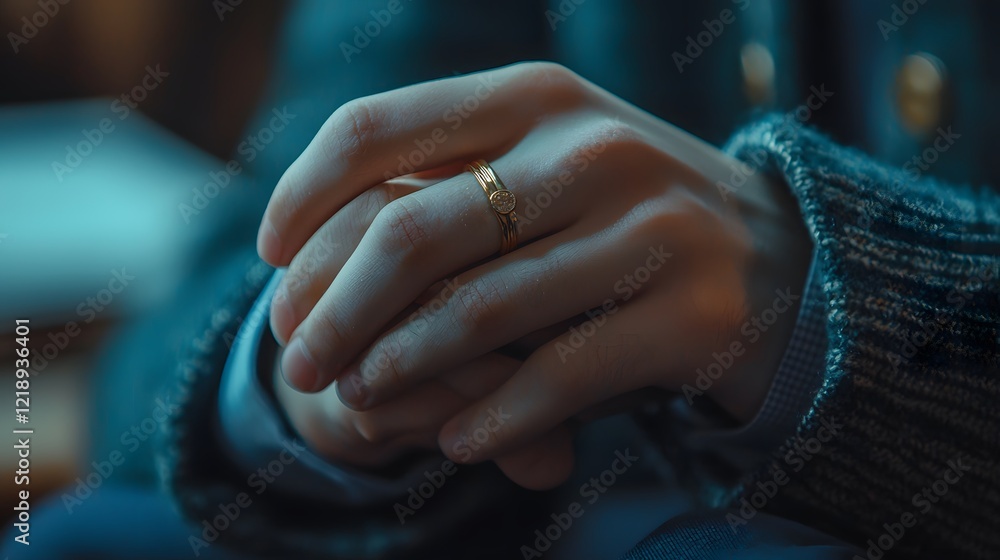 Close-up of a student s hands clutching their diploma, their school ring glinting in the light Close-up of a student s hands clutching their diploma, their school ring glinting in the light