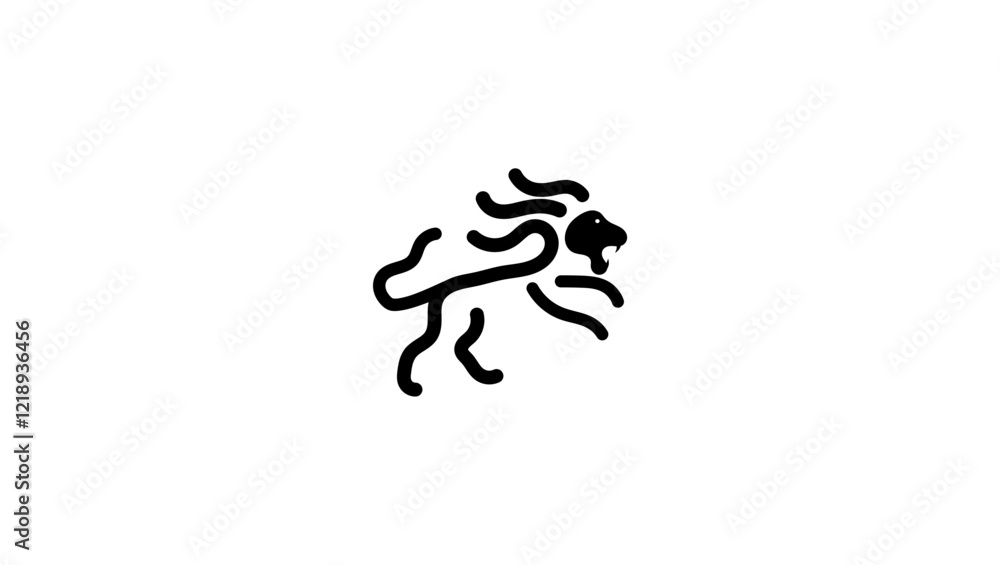 Lion Logo, black isolated silhouette Lion Logo, black isolated silhouette