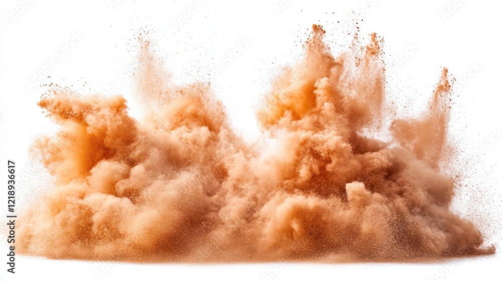 Red Dust Explosion Isolated on White Red Dust Explosion Isolated on White