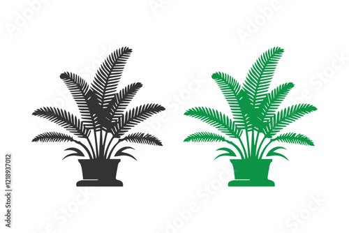 Tree pot logo. Simple plant logo vector.