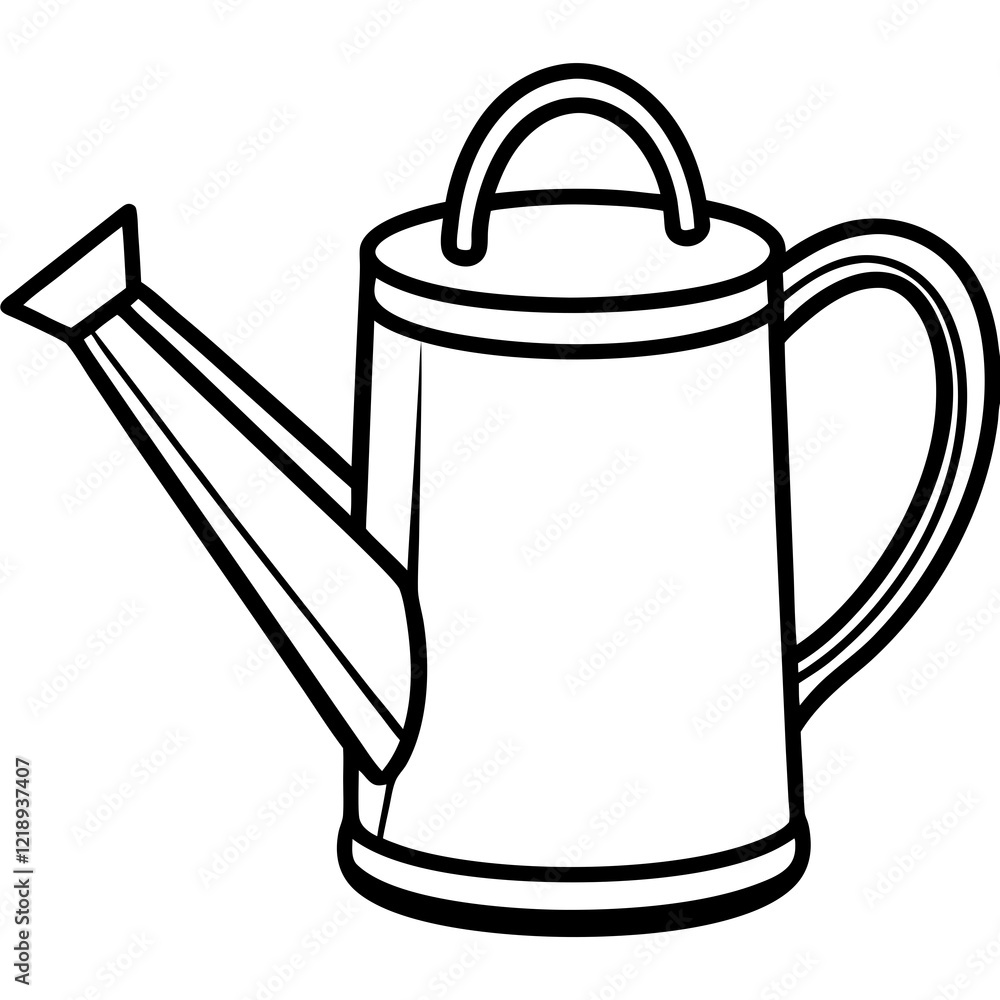 Fototapeta premium Minimalist Watering Can Line Art Design