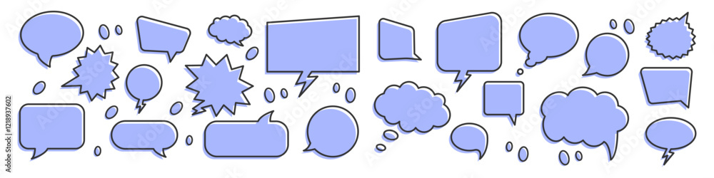 Speech bubble collection. Comic speech bubble icon set. Set of speech bubbles. Vector illustration Speech bubble collection. Comic speech bubble icon set. Set of speech bubbles. Vector illustration