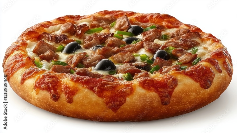 Delicious Meat Lovers Pizza with Olives and Peppers Delicious Meat Lovers Pizza with Olives and Peppers