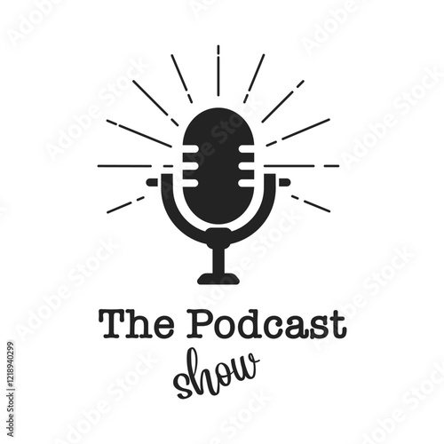Podcast radio logotype. Podcast radio icon. Podcast radio logo. Vector illustration