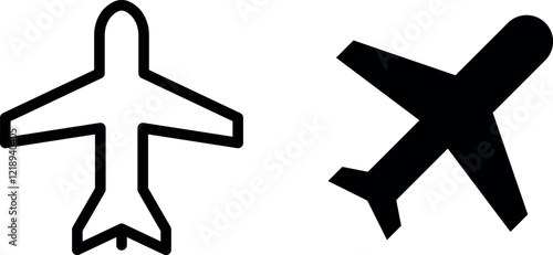 "Airplane Vector Icon Set - Sleek and Aerodynamic Designs"