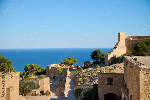 Explore the historic fortifications overlooking the serene Mediterranean coastline in this stunning landscape. Alicante, Spain 10.01.2023 photo