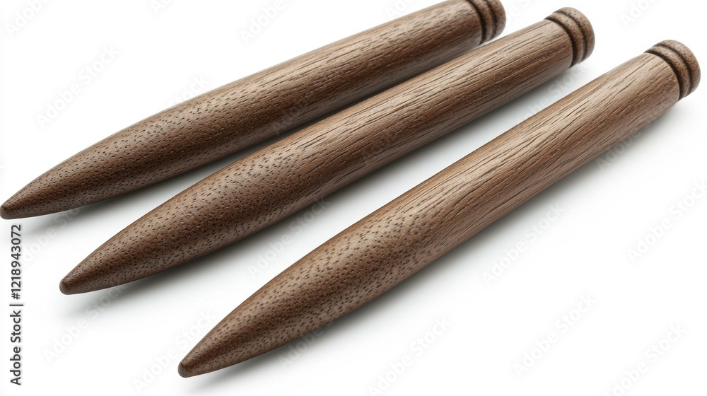 Three Wooden Dowels, Close-up Three Wooden Dowels, Close-up