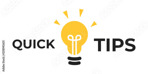 Quick tips badge. Vector illustration