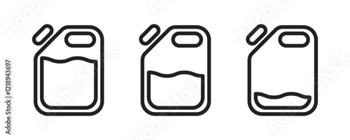 Canister icon. Gasoline level. Fuel can collection. Vector illustration.