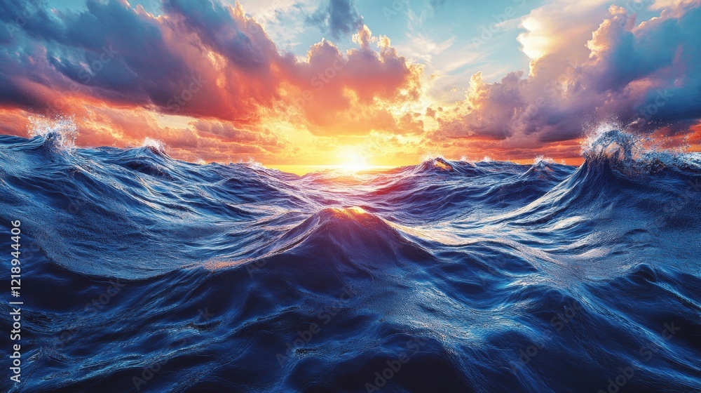 Obraz premium Dramatic Ocean Sunset