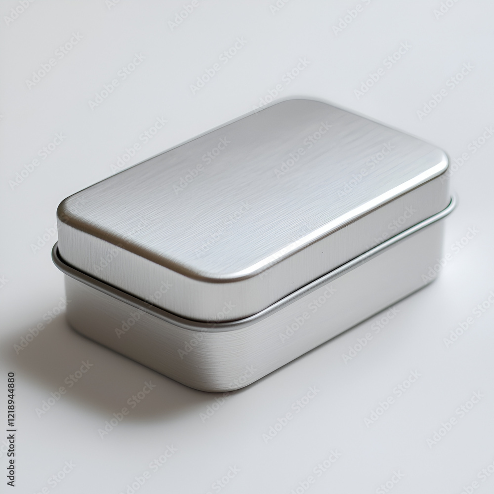 Sleek, rectangular metal tin; perfect for storage or gifting. Simple, brushed silver finish. Sleek, rectangular metal tin; perfect for storage or gifting. Simple, brushed silver finish.