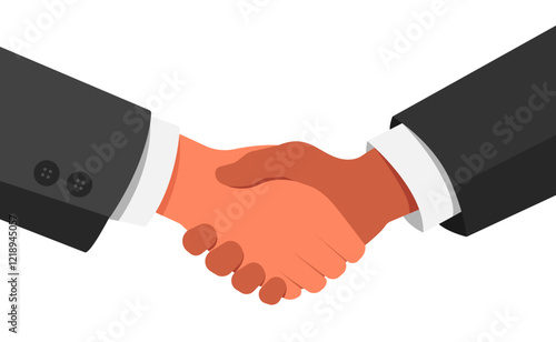 Business handshake. Handshake of business partners. Flat design. Vector illustration.	
