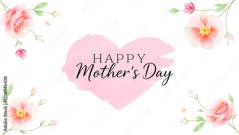 Mother's day greeting card. Vector banner with pink paper heart. Symbol of love and calligraphy text on gray background. mother day card with flowers decoration. Mother's day greeting card. Vector banner with pink paper heart. Symbol of love and calligraphy text on gray background. mother day card with flowers decoration.