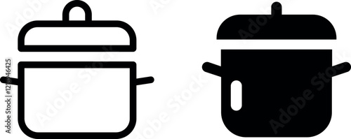 Cooking Pot Vector Icon Set - Essential and Versatile Kitchen Graphics