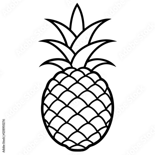 Modern Pineapple Line Art Illustration