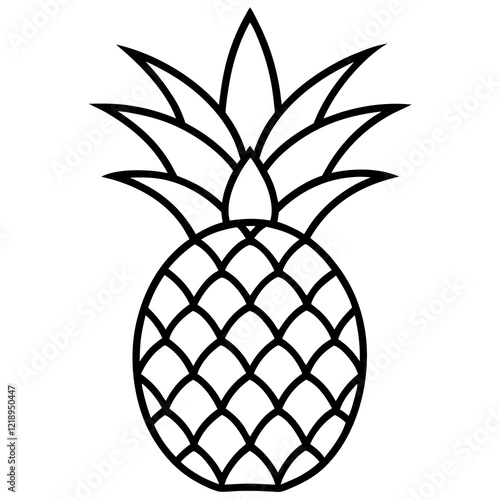 Modern Pineapple Line Art Illustration