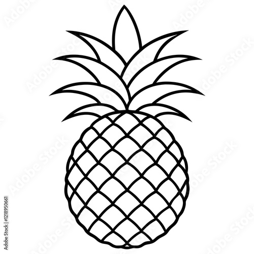 Modern Pineapple Line Art Illustration