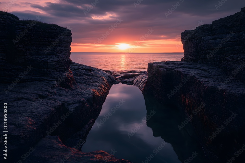 sunset over the sea, Generative AI sunset over the sea, Generative AI