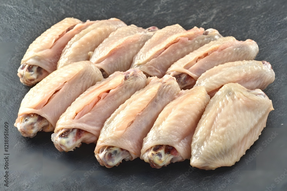 Raw Chicken Wings Ready for Cooking- Closeup of Fresh Poultry Raw Chicken Wings Ready for Cooking- Closeup of Fresh Poultry