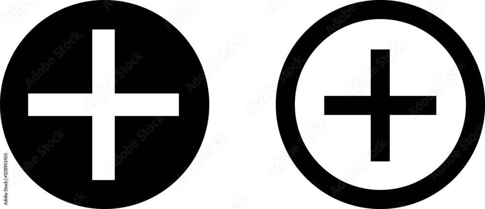Plus Symbol Vector Icon Set - Simple and Universal Graphics Plus Symbol Vector Icon Set - Simple and Universal Graphics