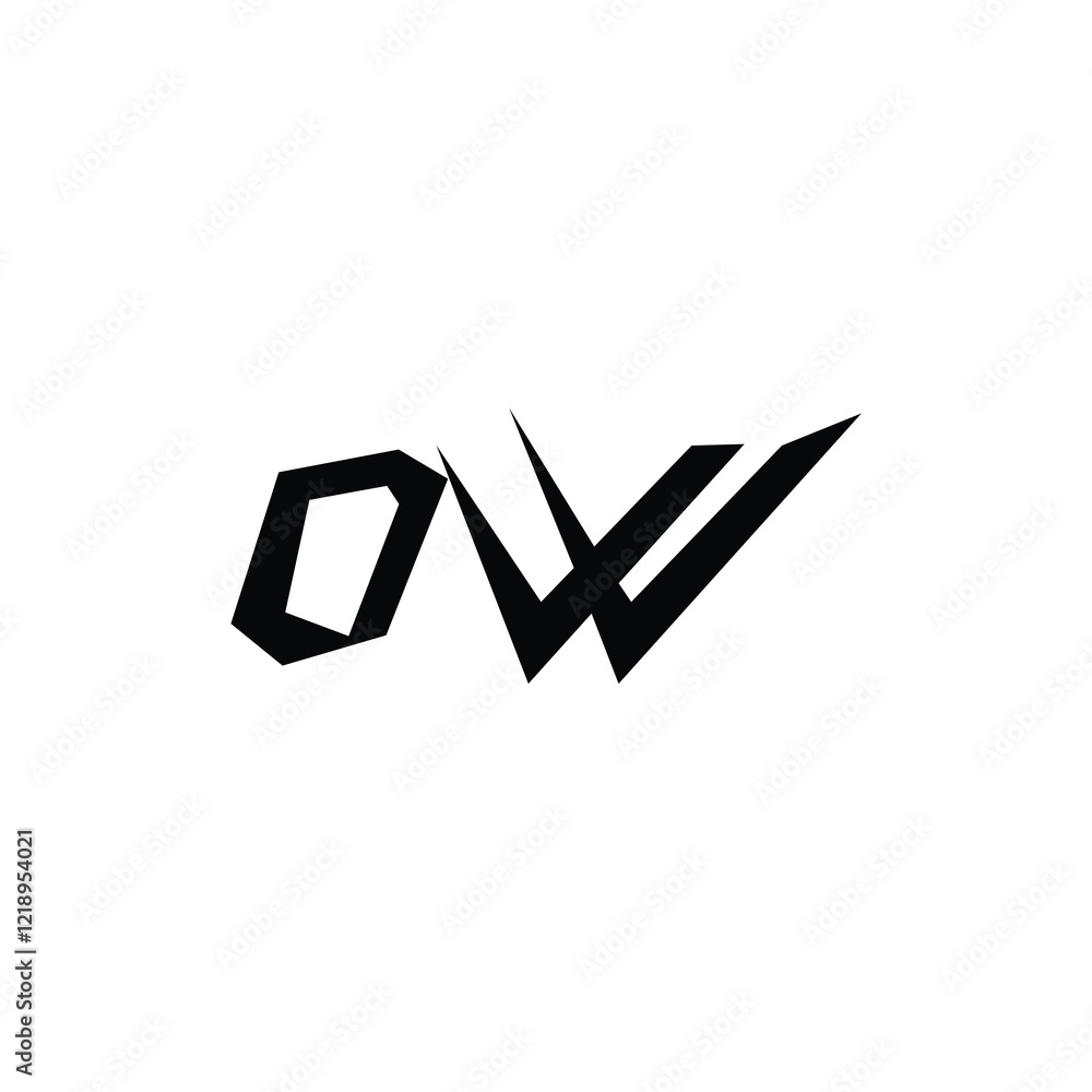 OW monogram logo design letter text name symbol monochrome logotype alphabet character simple logo OW monogram logo design letter text name symbol monochrome logotype alphabet character simple logo