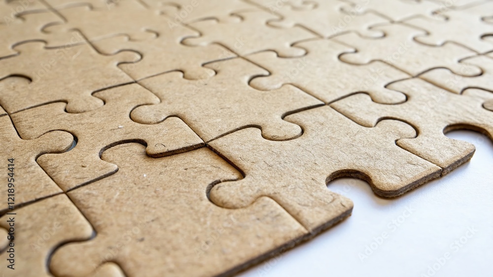Macro Close-up of Interlocking Jigsaw Puzzle Pieces, Detailed Game Texture, Isolated Macro Close-up of Interlocking Jigsaw Puzzle Pieces, Detailed Game Texture, Isolated