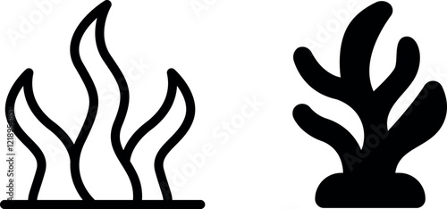 Seaweed Vector Icon Set - Ocean-Inspired and Nature Graphics