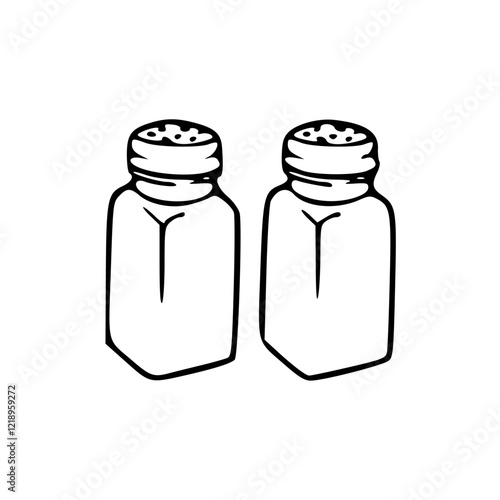 a line art drawing of a salt shaker seasoning