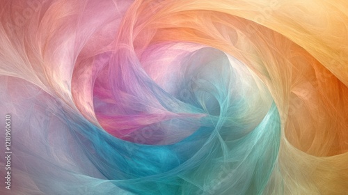 Abstract swirling pastel colors forming a vortex.