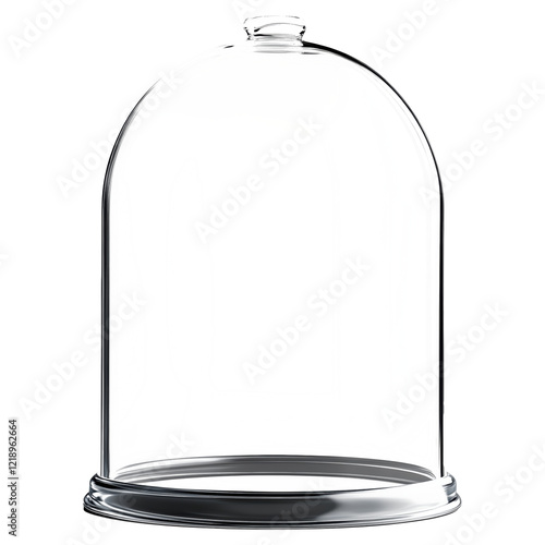 Realistic Transparent Glass Bell Jar Isolated for Product Display, Generative AI