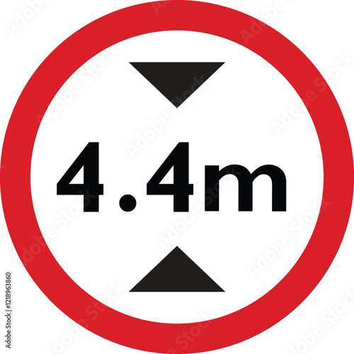 4.4 m height limit sign vector illustration