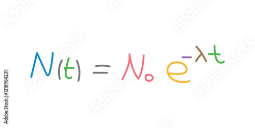 Exponential decay equation in nuclear physics.