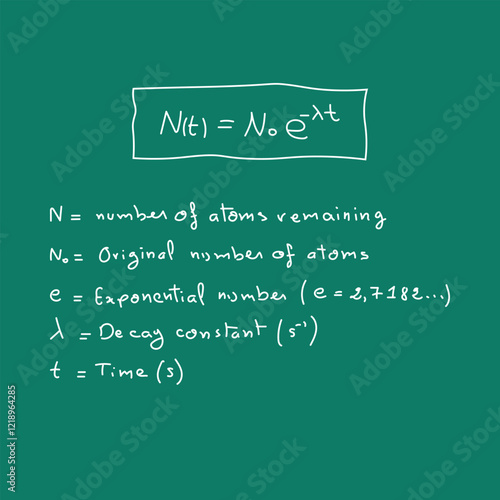 Exponential decay equation in nuclear physics.