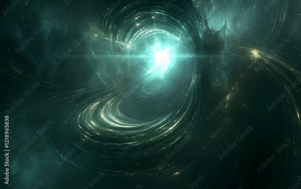 Obraz premium Abstract Swirling Nebula Cosmic Energy Vortex