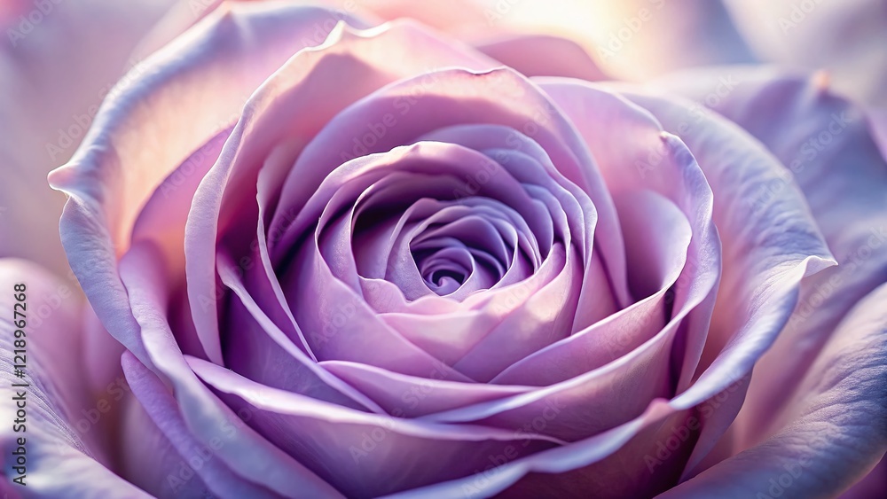 Macro Photography: Pale Lilac Rose in Bloom - Delicate Petals & Soft Focus Macro Photography: Pale Lilac Rose in Bloom - Delicate Petals & Soft Focus