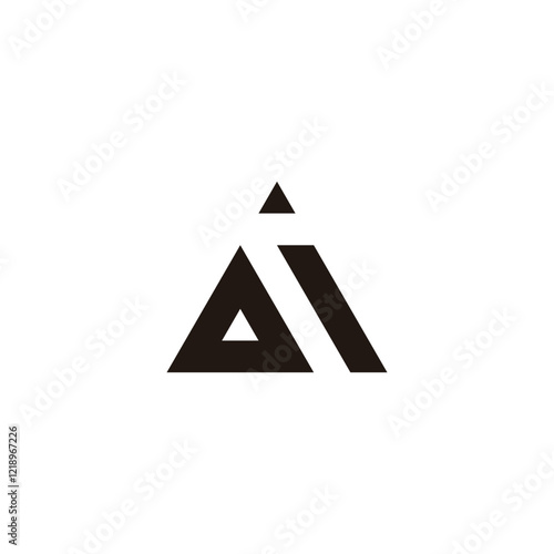 Letter oi triangle geometric symbol simple logo vector