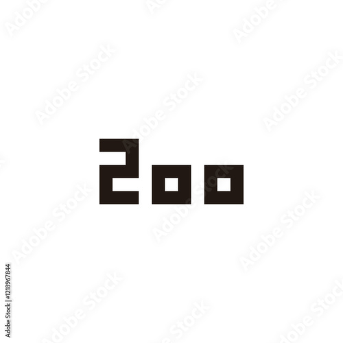 Number 200, square geometric symbol  simple logo vector