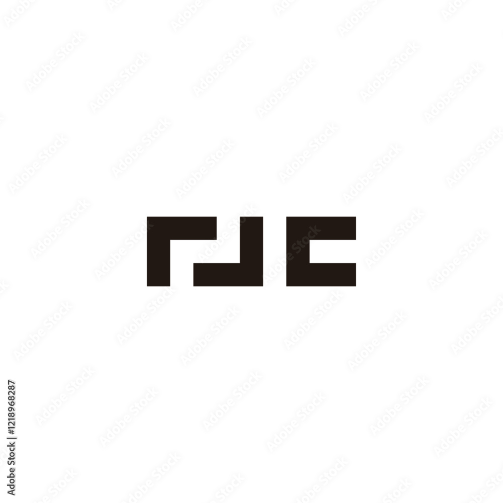 Letter r J c square geometric symbol simple logo vector Letter r J c square geometric symbol simple logo vector