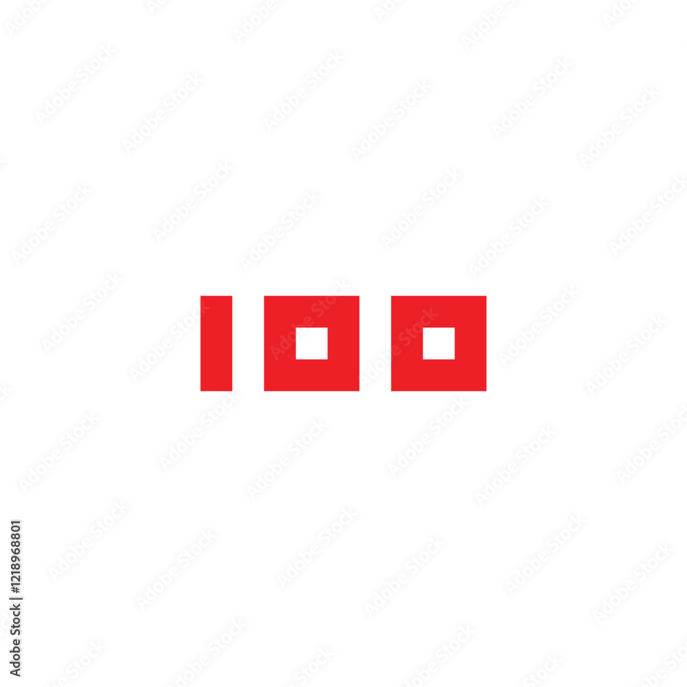 Number 100 square geometric symbol simple logo vector Number 100 square geometric symbol simple logo vector