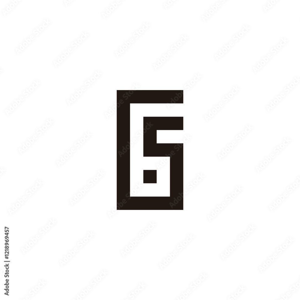 Letter s number 6 square geometric symbol simple logo vector Letter s number 6 square geometric symbol simple logo vector